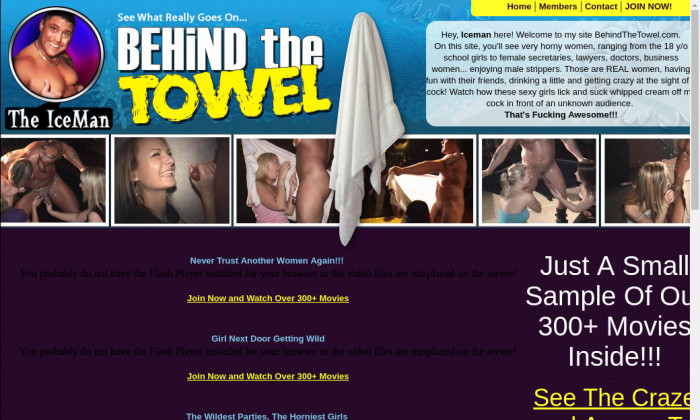 behind the towel